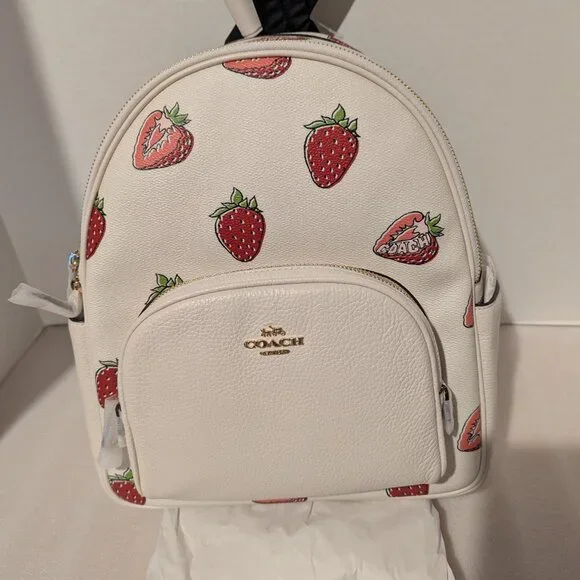Coach Backpack with Strawberry Print CAS94 - Picture 6 of 11